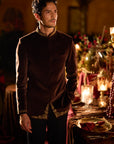 Brown Velvet Bandhgala Set