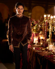 Brown Velvet Bandhgala Set