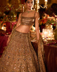 Antique Gold Scalloped Lehenga Set
