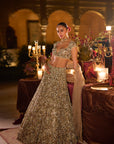 Antique Gold Jeweled Lehenga Set