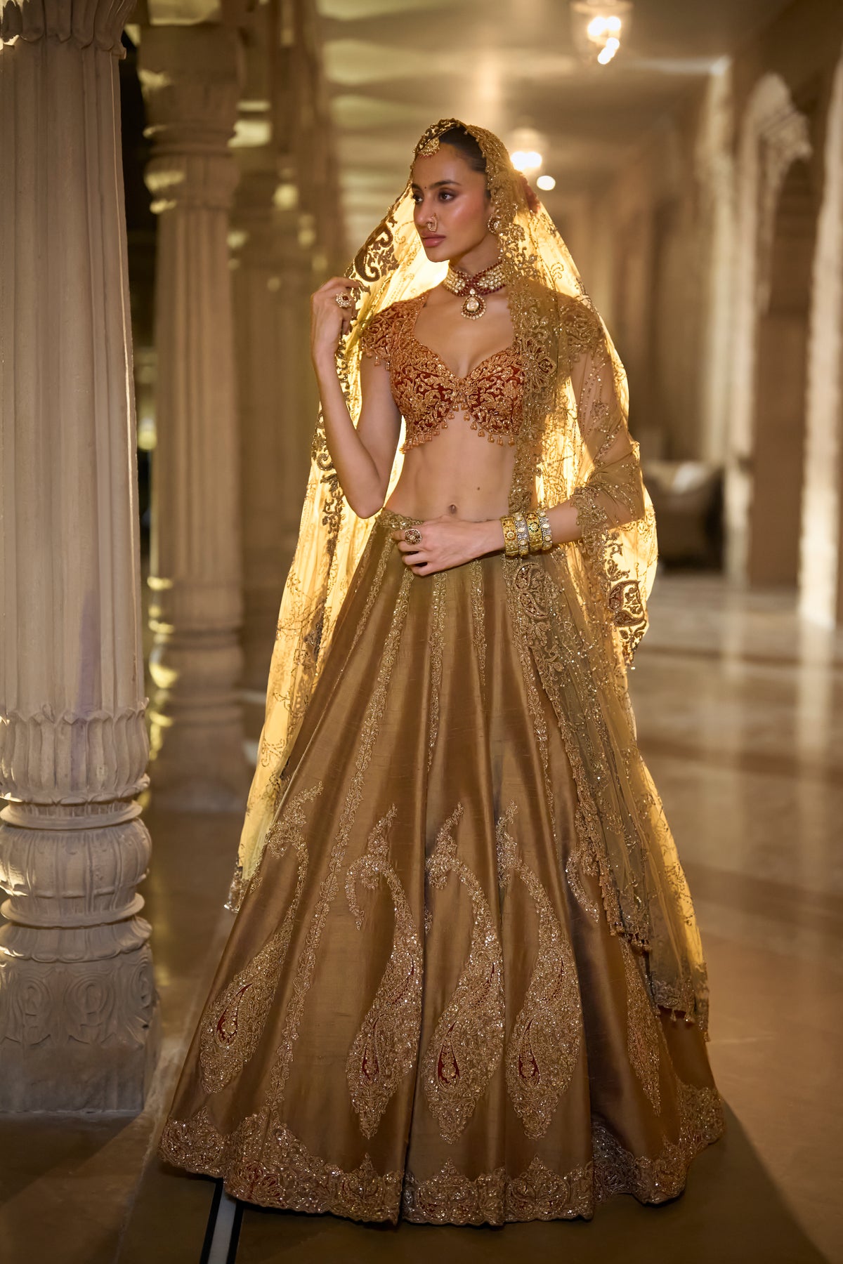 Gold Paisely Lehenga Set