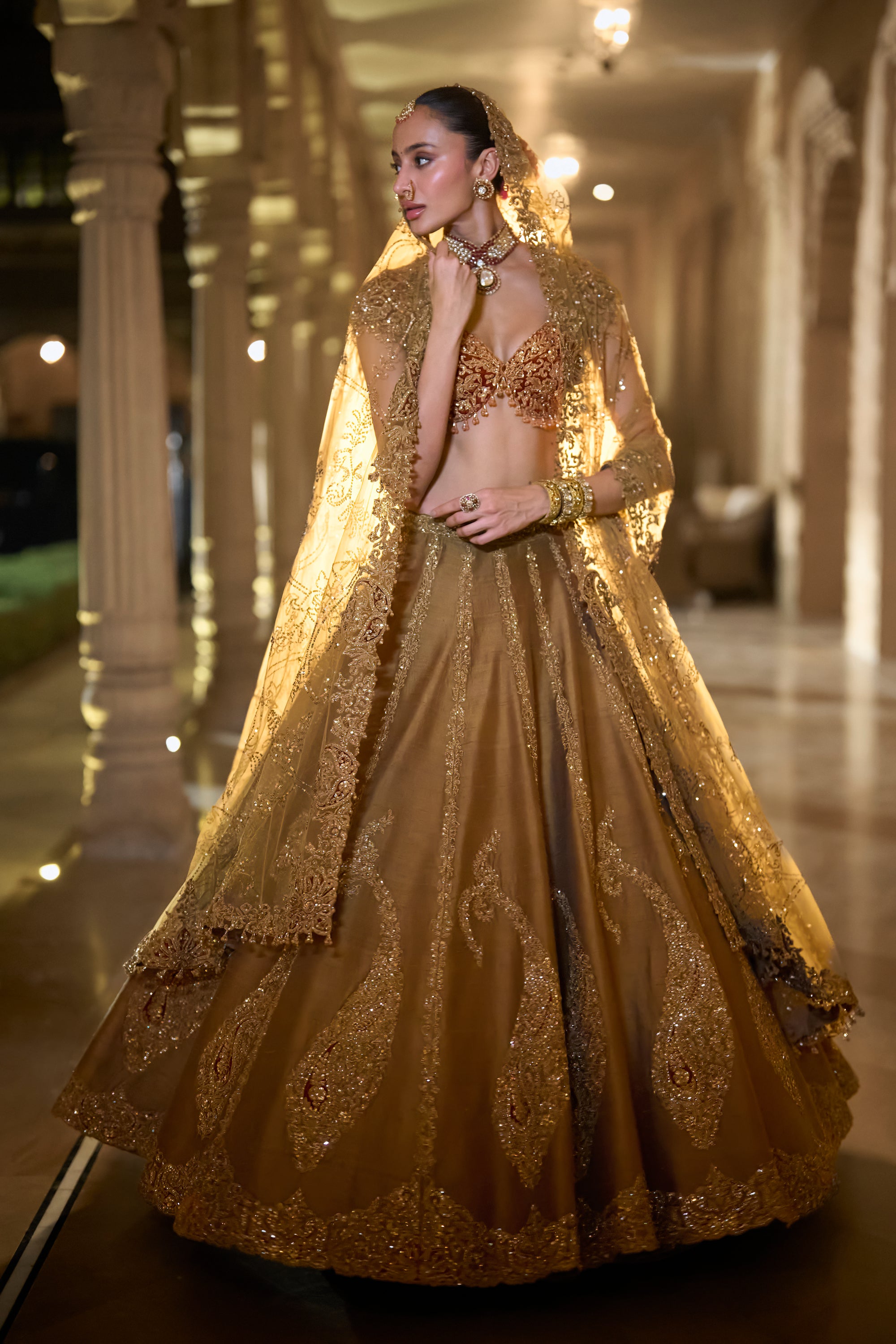 Gold Paisely Lehenga Set