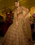 Antique Gold Sequin Lehenga Set