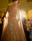 Antique Gold Sequin Lehenga Set