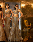Green Emerald Fit & Flare Skirt Set