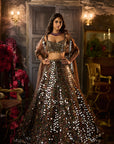 Multi - Coloured Mirror Work Lehenga Set