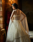 Milky White Sequin Lehenga Set
