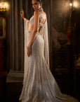 Silver Fit & Flare Trail Skirt Set