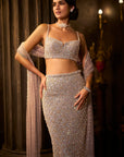 Silver Gold Crystal Skirt Set