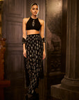 Black Crystal Skirt Set