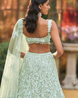 Soft Aqua Sequin Lehenga Set