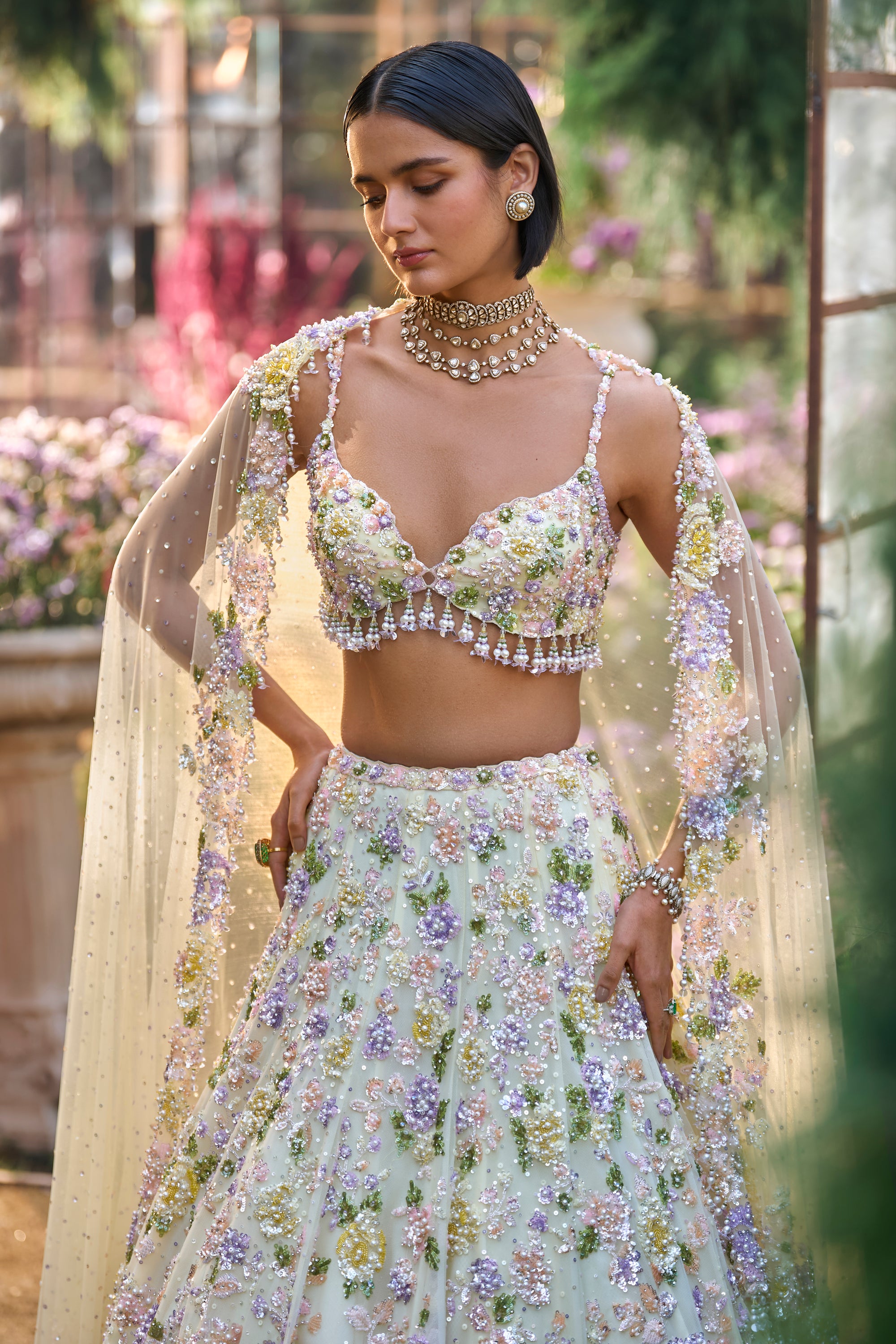 Butter Yellow Sequin Lehenga Set