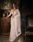 Nude Sequin Saree 1