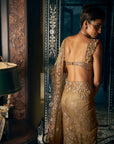 Antique Gold Sequin Saree 2