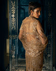 Antique Gold Sequin Saree 3
