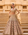 Light Gold Zardosi Lehenga