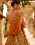 Rust Zardosi Lehenga Set