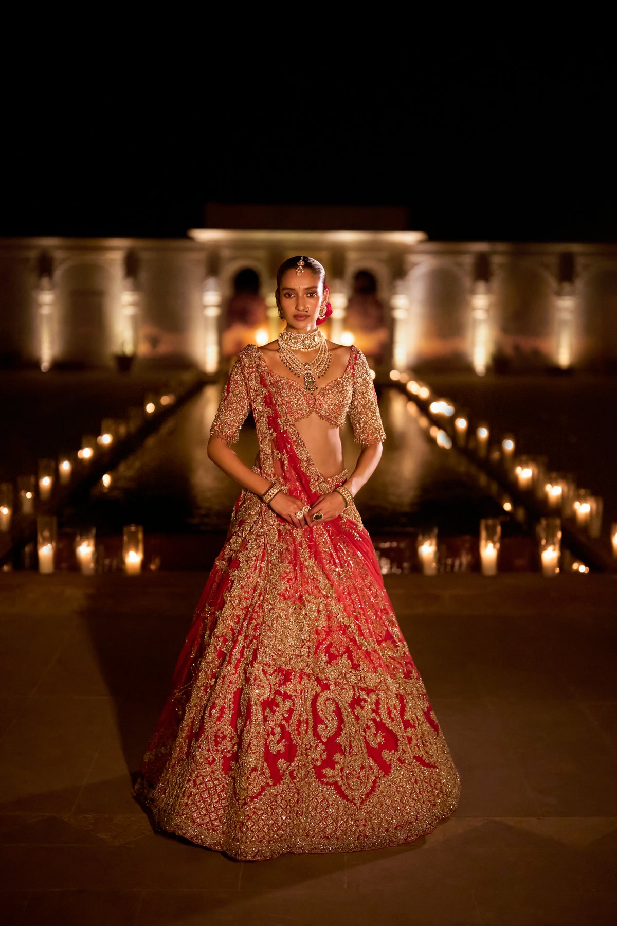 Red Zardosi Lehenga Set