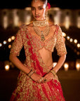 Red Zardosi Lehenga Set