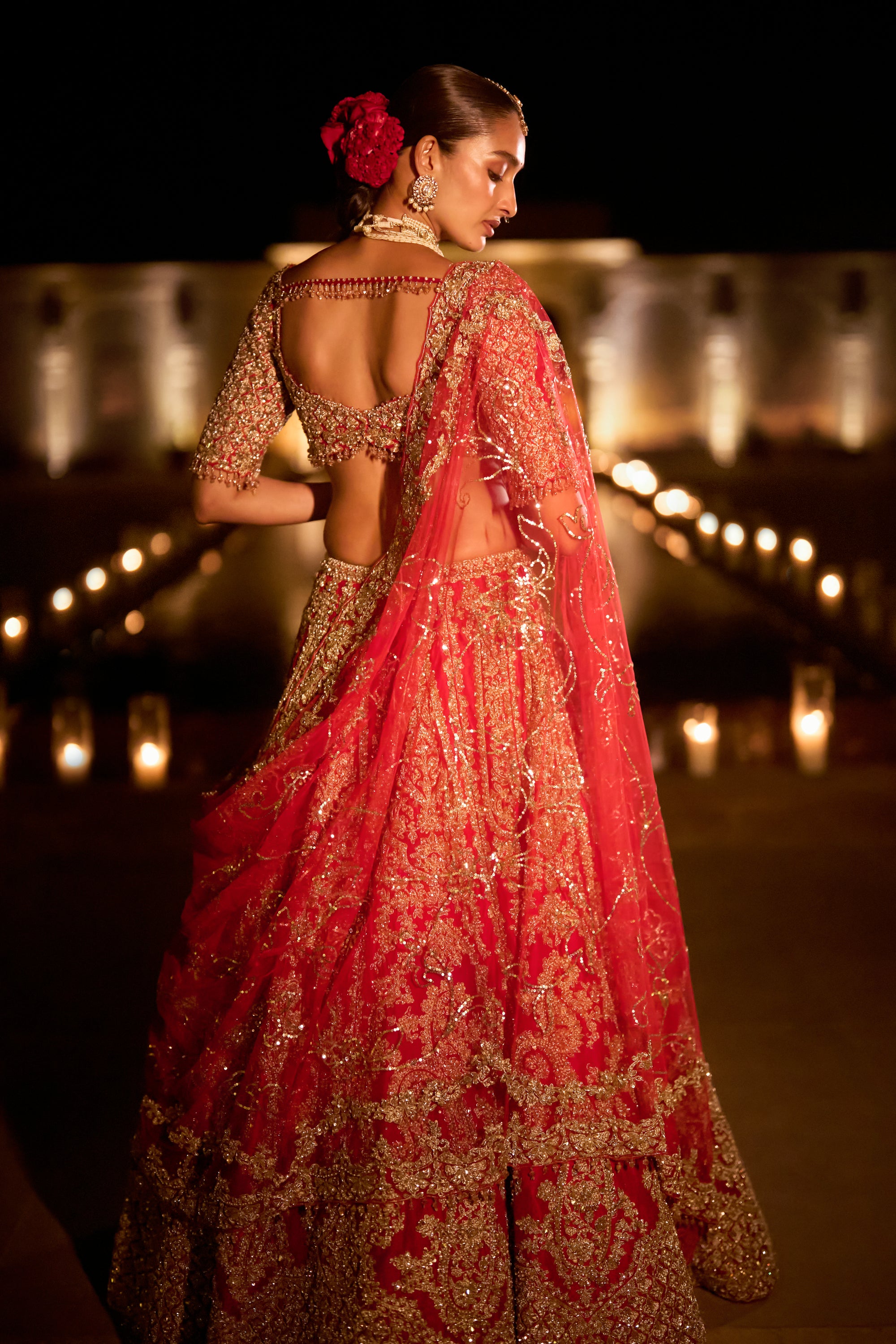 Red Zardosi Lehenga Set