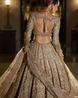 Nude Antique Gold Lehenga Set
