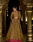 Antique Gold Sequin Lehenga Set