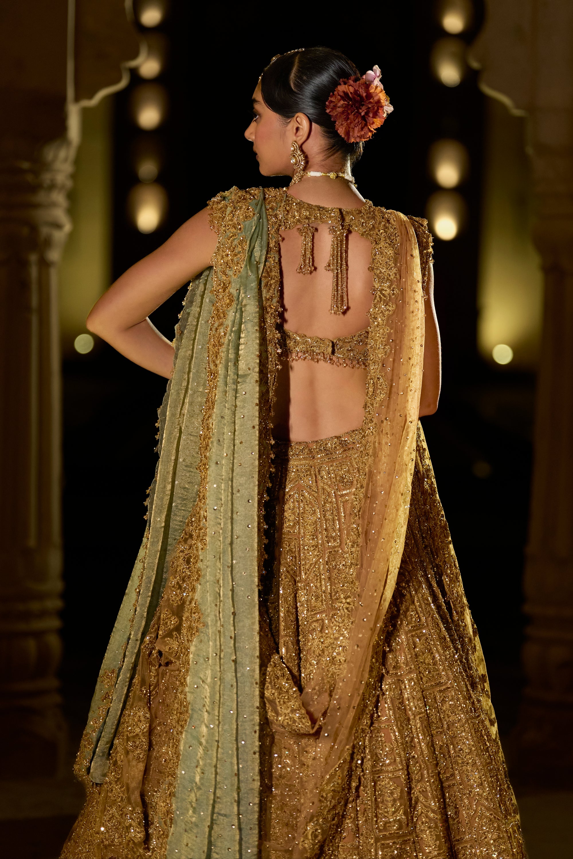 Antique Gold Lehenga Set