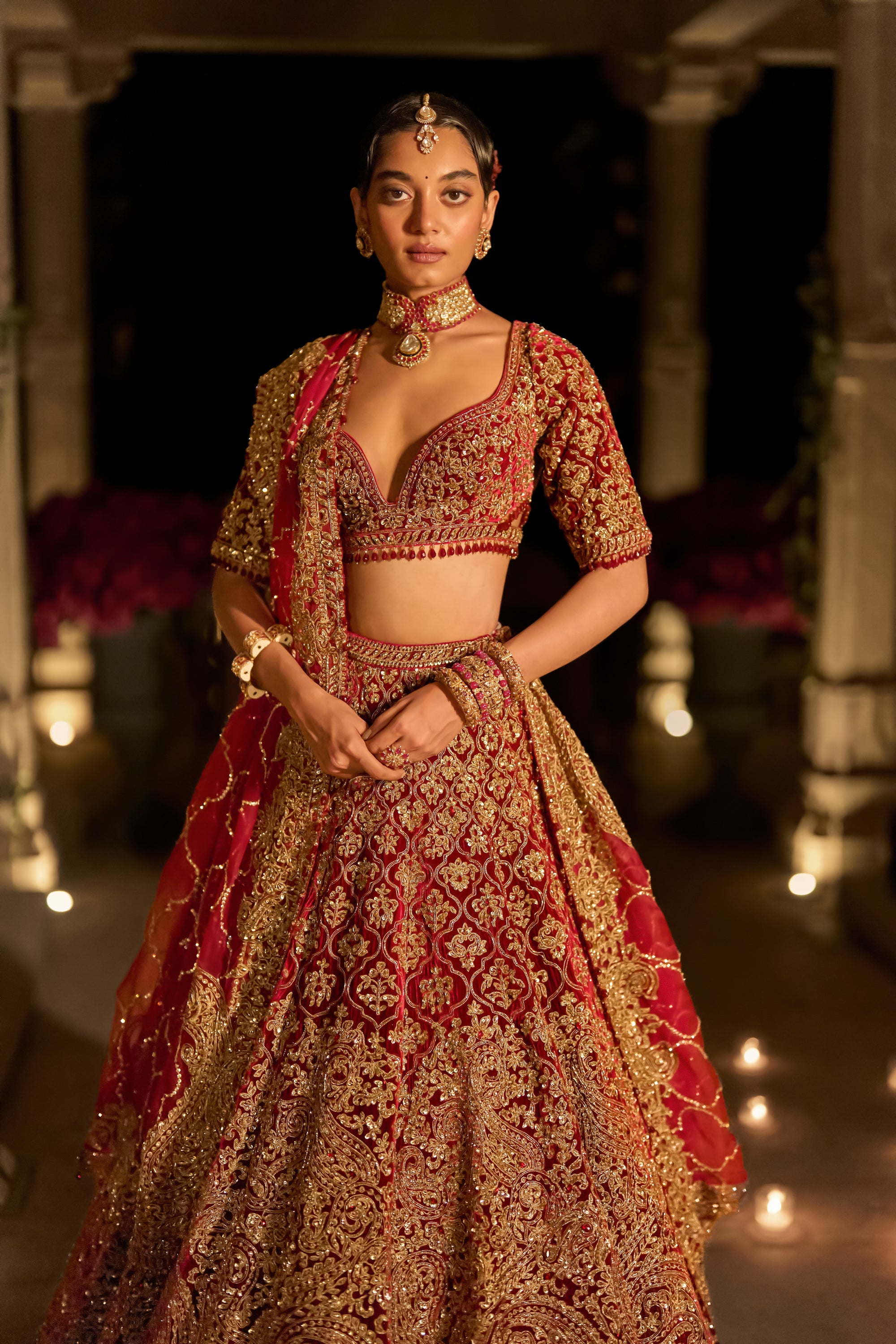 Maroon Zardosi Lehenga Set