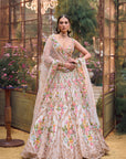 Multi-Coloured Floral Lehenga Set