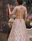 Multi-Coloured Floral Lehenga Set