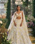 Lime Yellow Floral Lehenga Set
