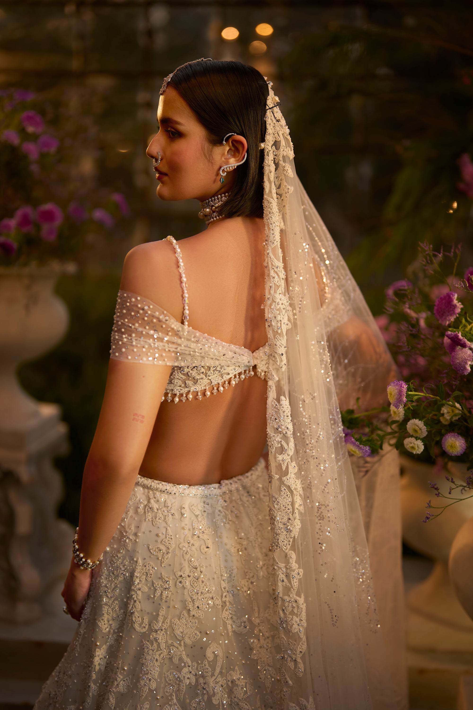 Ivory Floral Lehenga Set