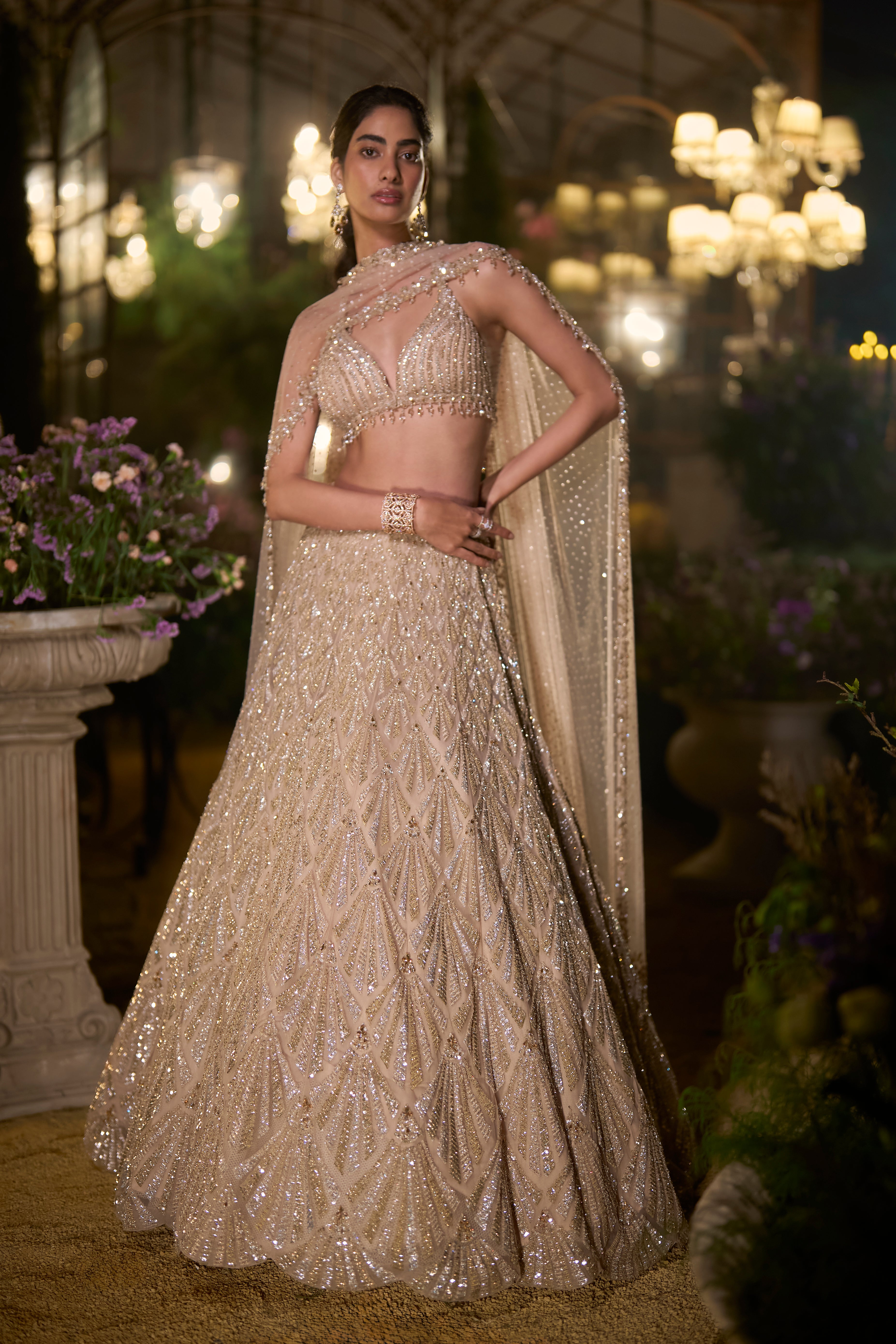 Sunny's Bridal - Seema Gujral - Coffee Sequin Lehenga Set - Eden by ...