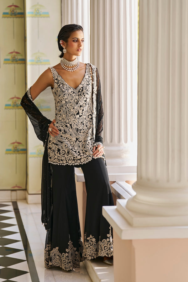 Black Pearl Sharara Set Full 2