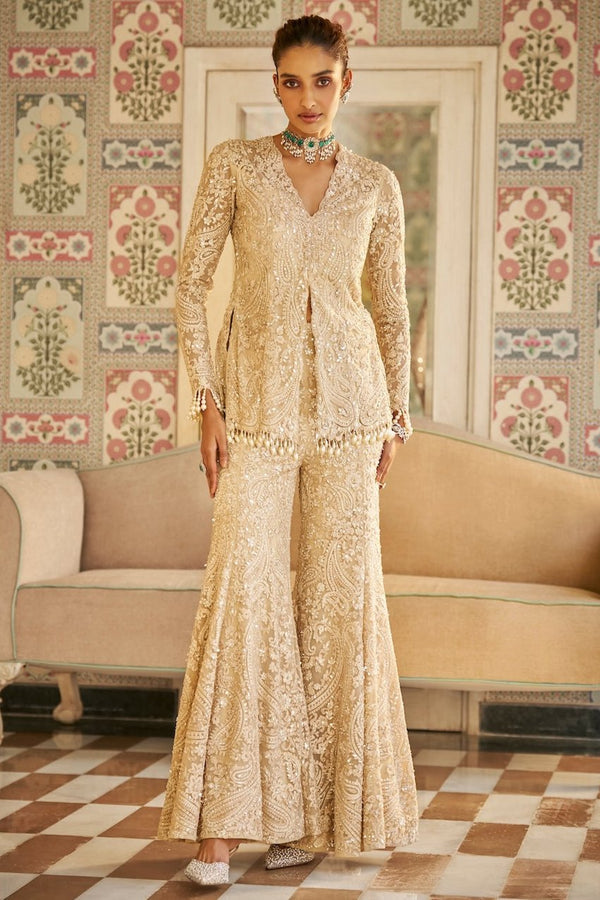 Nude Paisley Sharara Set Full