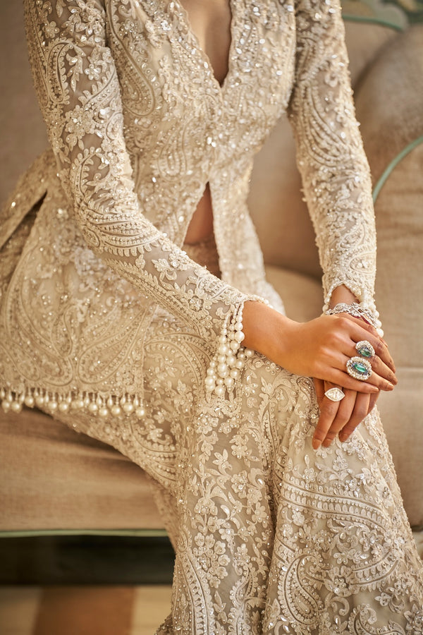 Nude Paisley Sharara Set Details