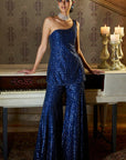 Navy Sequin Sharara Set Full