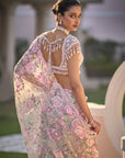 Mint Green Multi-Coloured Floral Saree