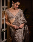 Coffee Brown Tissue Organza Saree - Ready to Ship