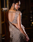 Coffee Brown Tissue Organza Saree - Ready to Ship