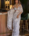 Metallic Silver Saree - Ready to Ship