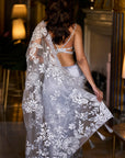 Metallic Silver Saree - Ready to Ship