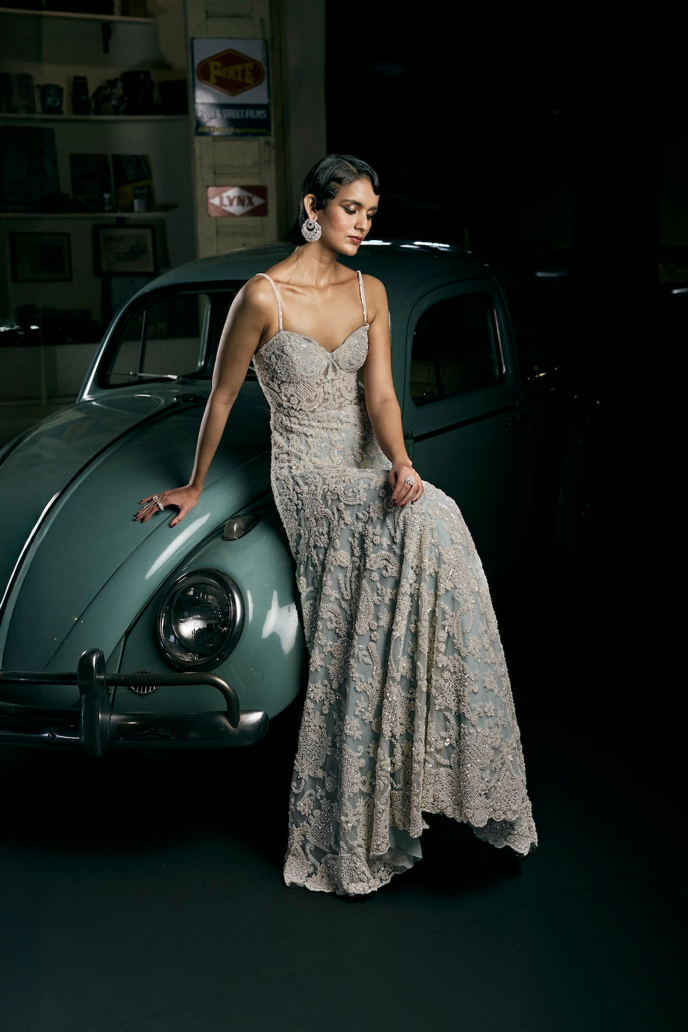 Powder Blue Pearl Gown - Ready to Ship