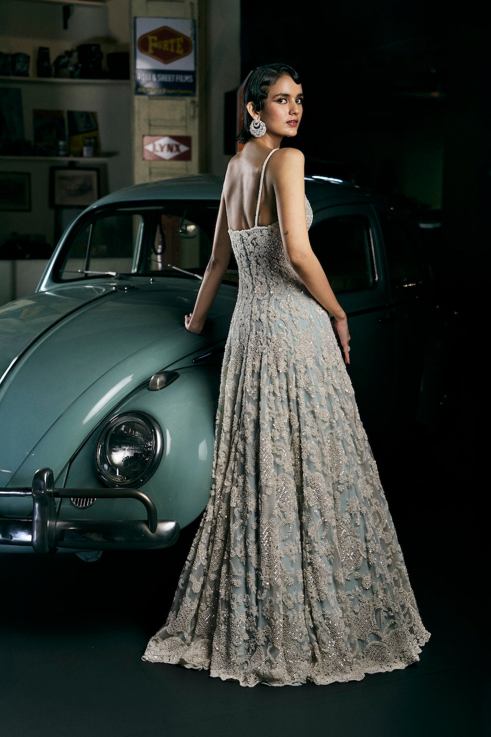 Powder Blue Pearl Gown - Ready to Ship