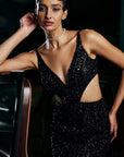 Navy Sequin Gown