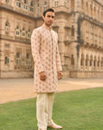 Powder Peach Dori Sherwani Set