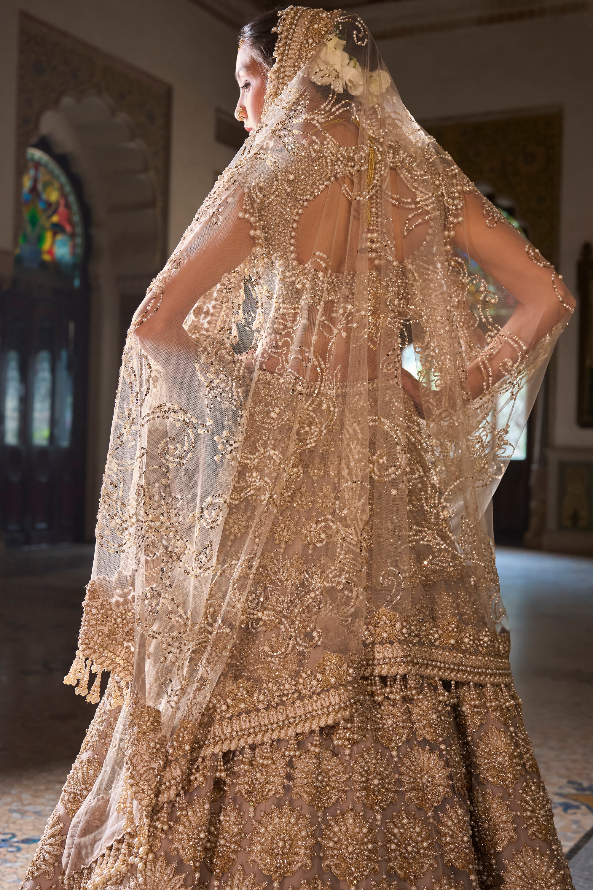 Champagne Pearl Lehenga Set