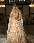 Ivory Sage Zardosi Lehenga Set