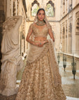Beige & Gold Lehenga Set