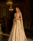 Ivory Gold Floral Zardosi Lehenga Set